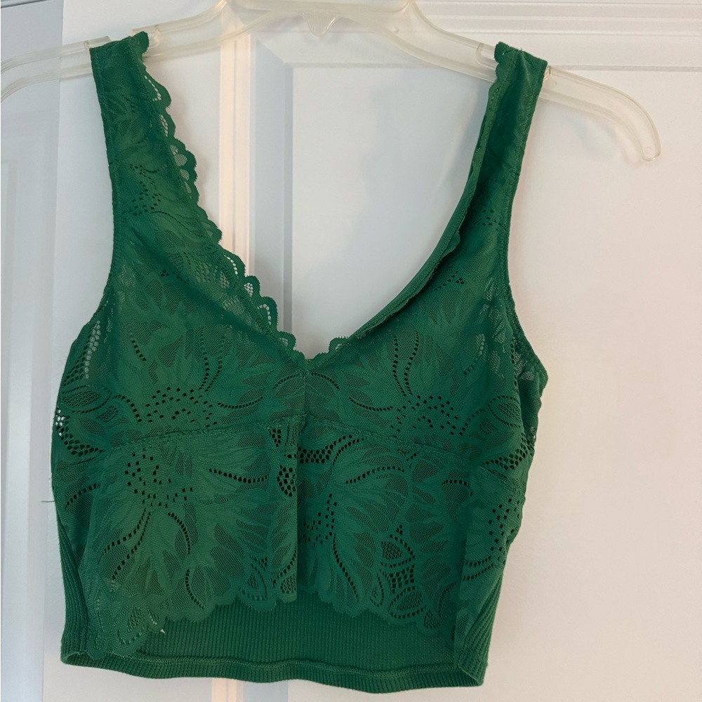 Aerie Green Ribbed Tank Top - Picture 2 of 2